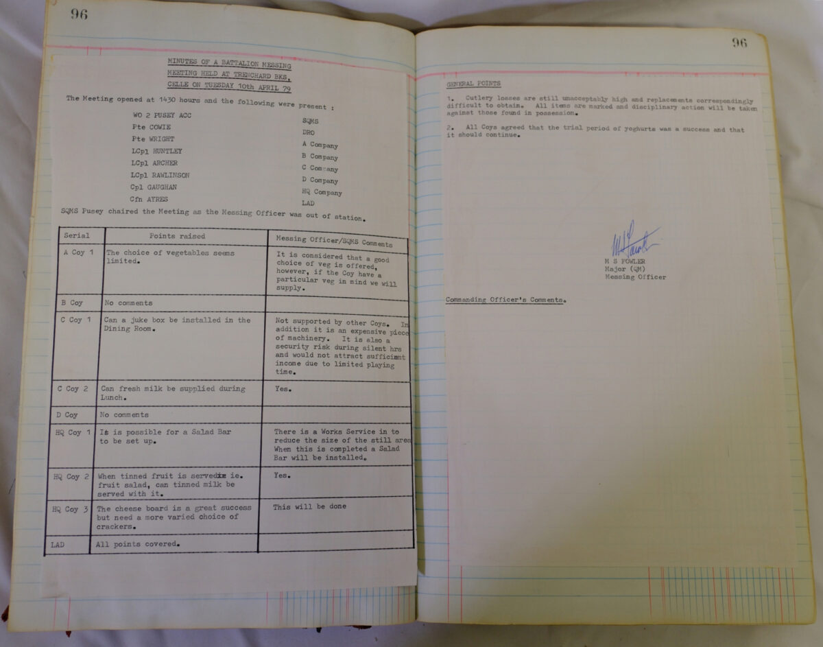 1st Battalion Royal Anglian Regiment Records Ledger March 1965 - September 1984 1st Battalion Royal Anglian Regiment Records Ledger March 1965 - September 1984