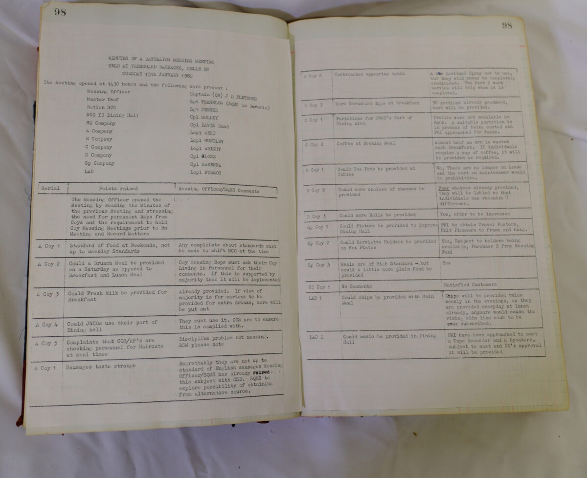 1st Battalion Royal Anglian Regiment Records Ledger March 1965 - September 1984 1st Battalion Royal Anglian Regiment Records Ledger March 1965 - September 1984