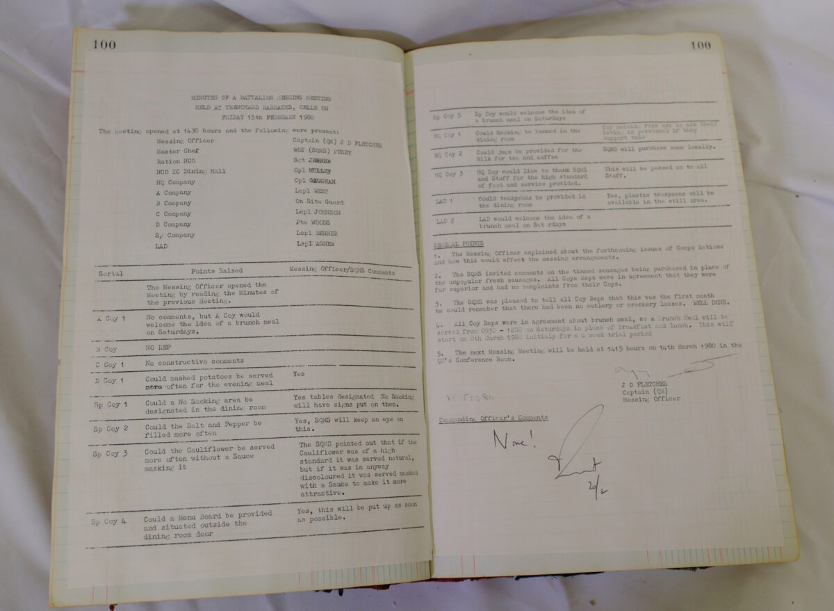 1st Battalion Royal Anglian Regiment Records Ledger March 1965 - September 1984 1st Battalion Royal Anglian Regiment Records Ledger March 1965 - September 1984