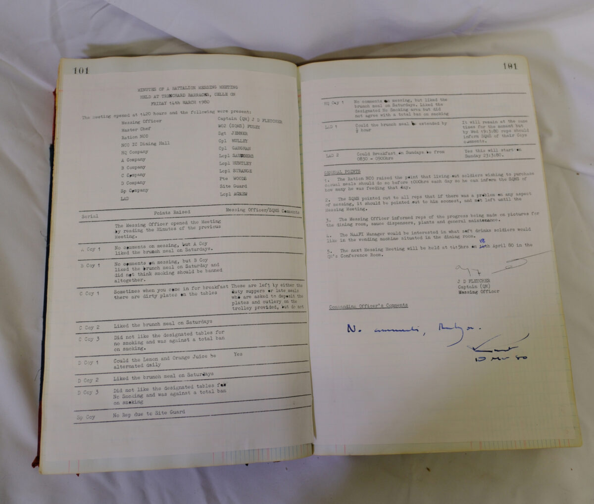 1st Battalion Royal Anglian Regiment Records Ledger March 1965 - September 1984 1st Battalion Royal Anglian Regiment Records Ledger March 1965 - September 1984