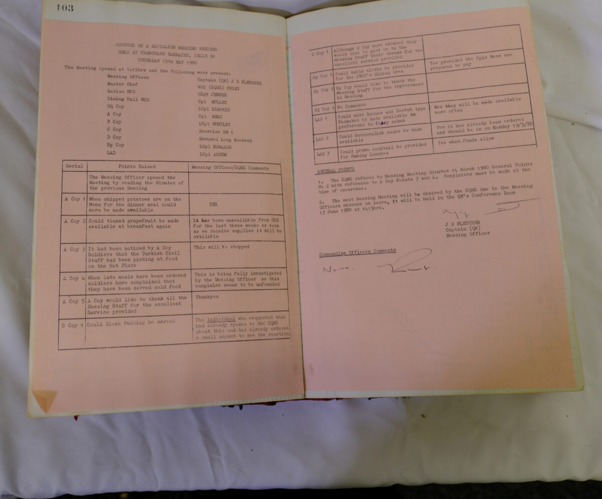 1st Battalion Royal Anglian Regiment Records Ledger March 1965 - September 1984 1st Battalion Royal Anglian Regiment Records Ledger March 1965 - September 1984