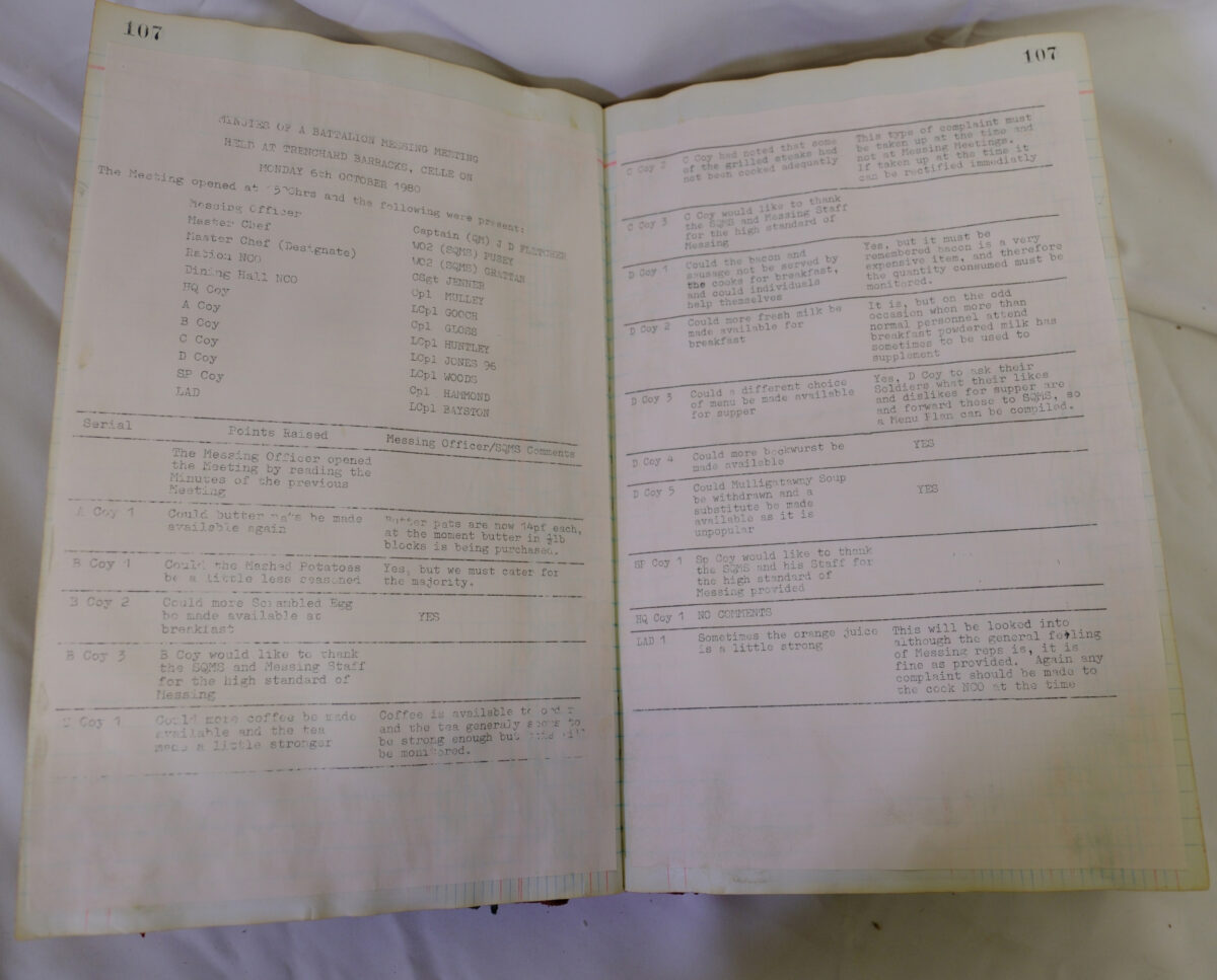 1st Battalion Royal Anglian Regiment Records Ledger March 1965 - September 1984 1st Battalion Royal Anglian Regiment Records Ledger March 1965 - September 1984