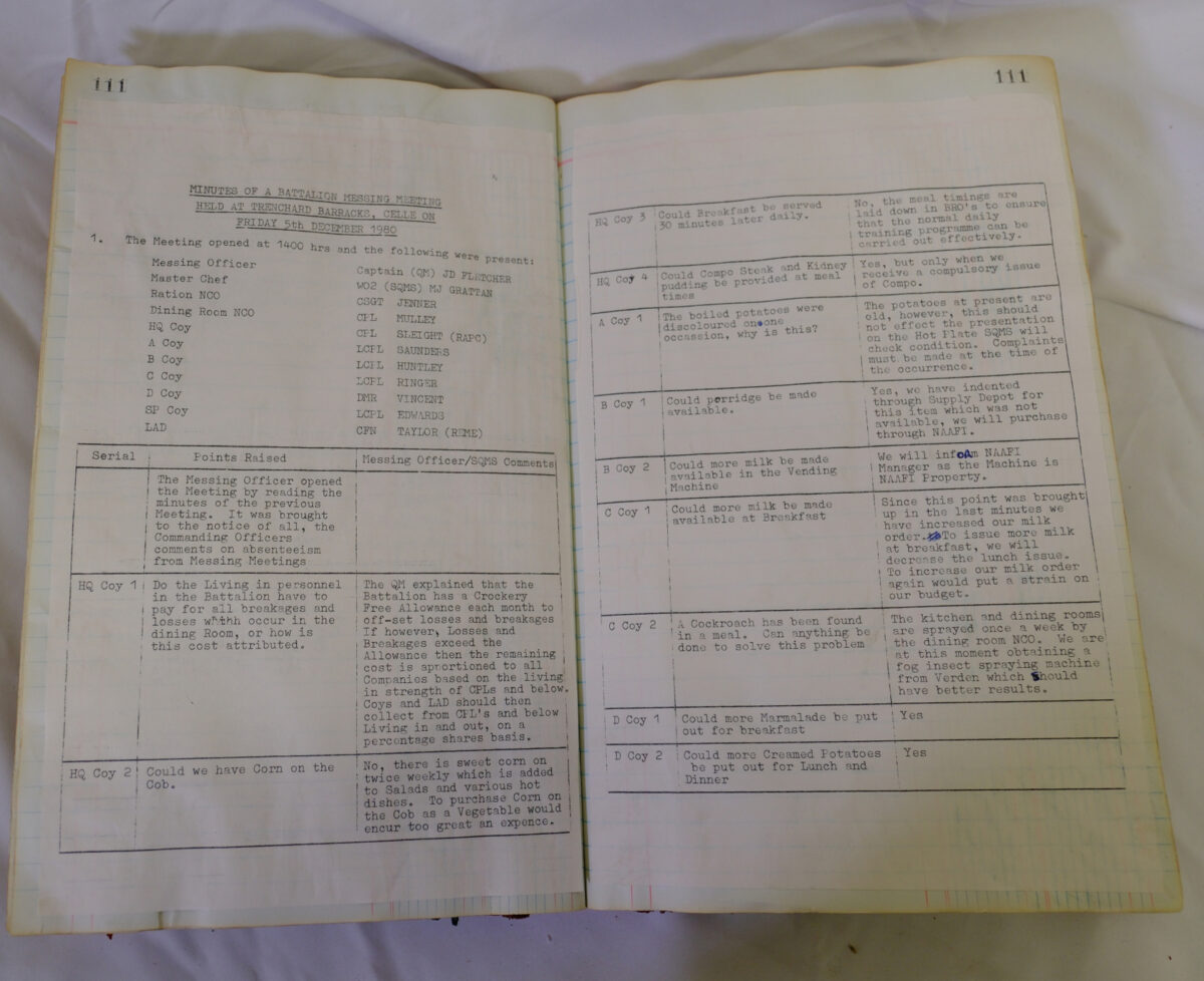 1st Battalion Royal Anglian Regiment Records Ledger March 1965 - September 1984 1st Battalion Royal Anglian Regiment Records Ledger March 1965 - September 1984