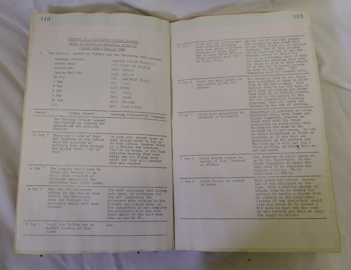 1st Battalion Royal Anglian Regiment Records Ledger March 1965 - September 1984 1st Battalion Royal Anglian Regiment Records Ledger March 1965 - September 1984