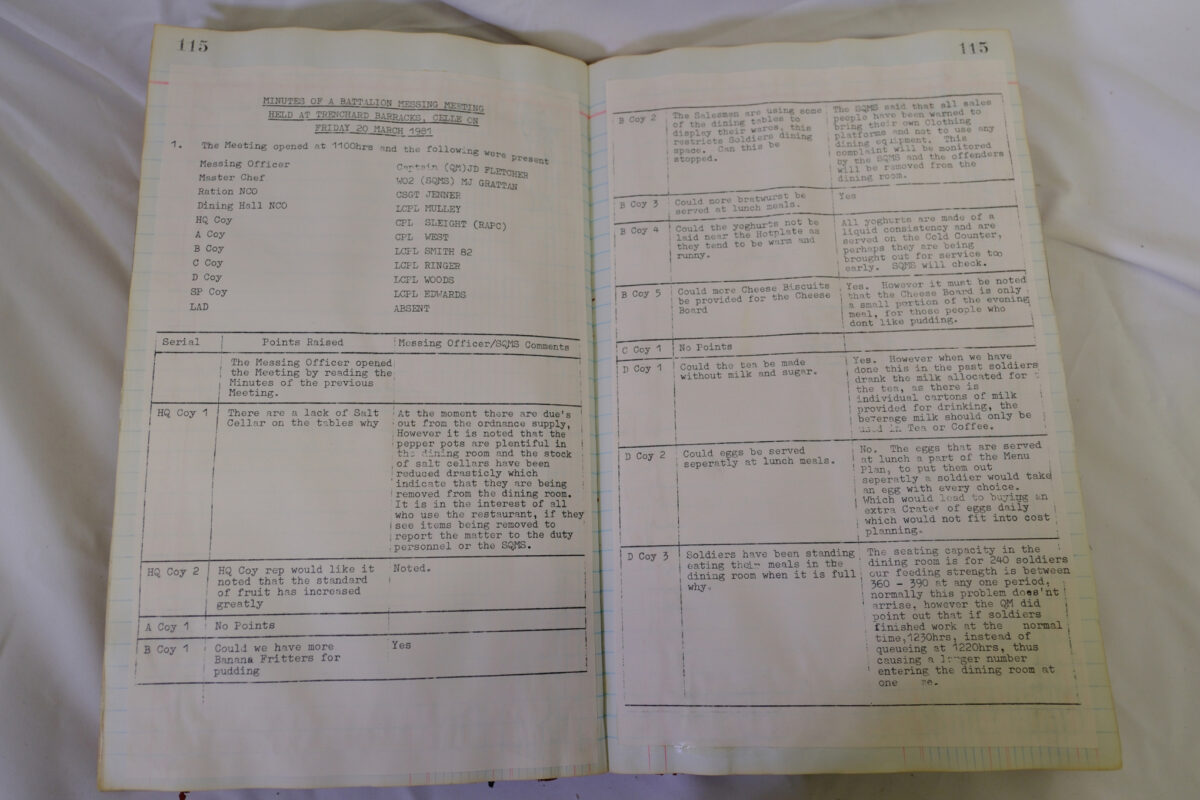 1st Battalion Royal Anglian Regiment Records Ledger March 1965 - September 1984 1st Battalion Royal Anglian Regiment Records Ledger March 1965 - September 1984