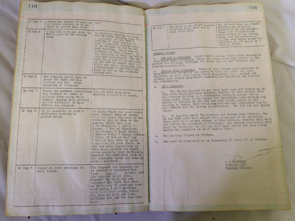 1st Battalion Royal Anglian Regiment Records Ledger March 1965 - September 1984 1st Battalion Royal Anglian Regiment Records Ledger March 1965 - September 1984