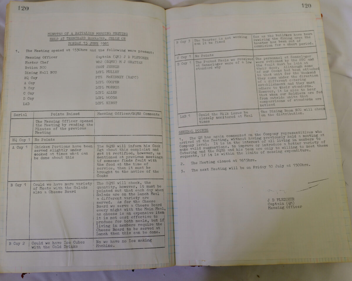 1st Battalion Royal Anglian Regiment Records Ledger March 1965 - September 1984 1st Battalion Royal Anglian Regiment Records Ledger March 1965 - September 1984