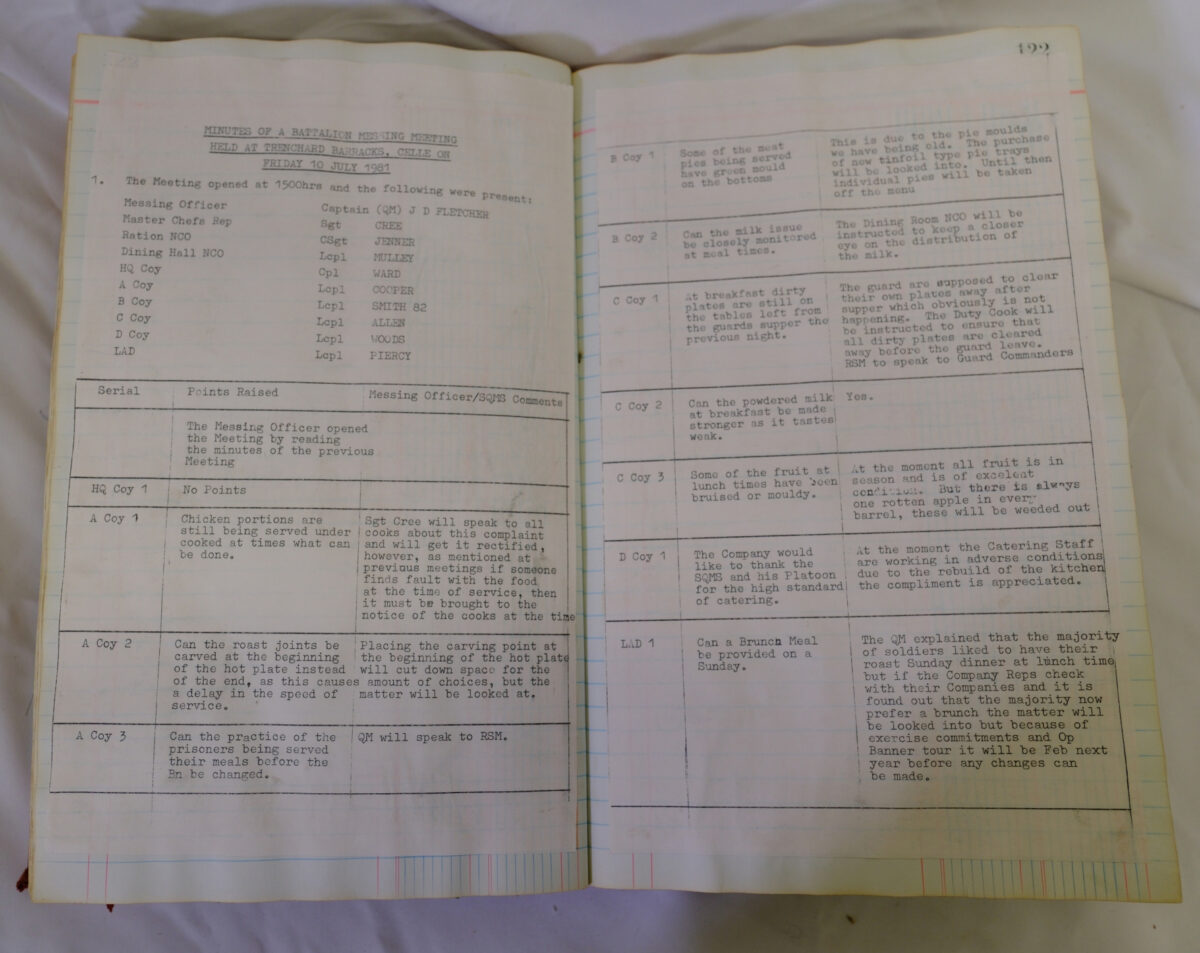 1st Battalion Royal Anglian Regiment Records Ledger March 1965 - September 1984 1st Battalion Royal Anglian Regiment Records Ledger March 1965 - September 1984