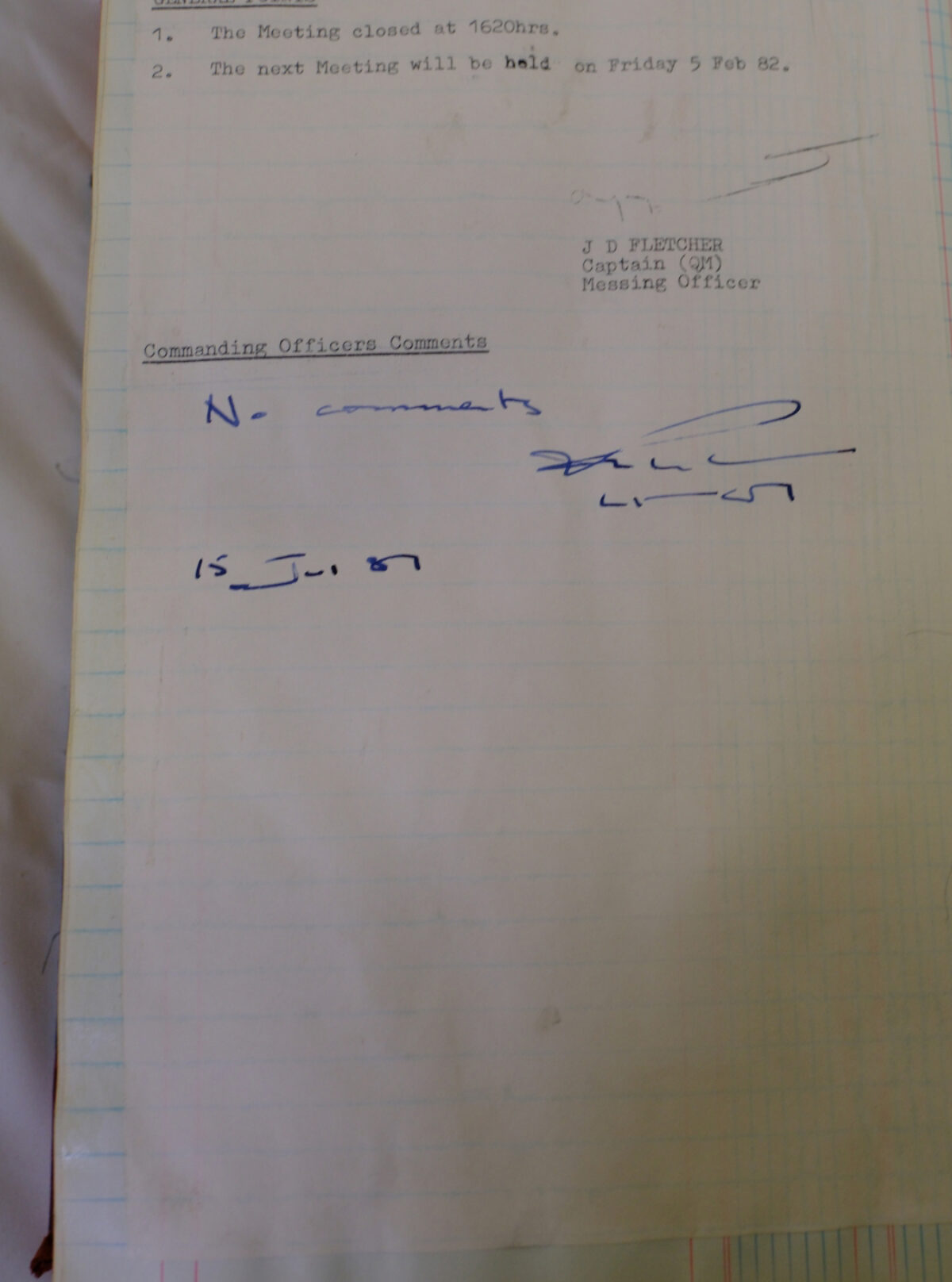 1st Battalion Royal Anglian Regiment Records Ledger March 1965 - September 1984 1st Battalion Royal Anglian Regiment Records Ledger March 1965 - September 1984