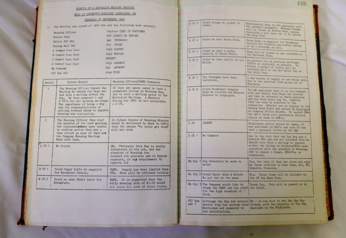 1st Battalion Royal Anglian Regiment Records Ledger March 1965 - September 1984 1st Battalion Royal Anglian Regiment Records Ledger March 1965 - September 1984