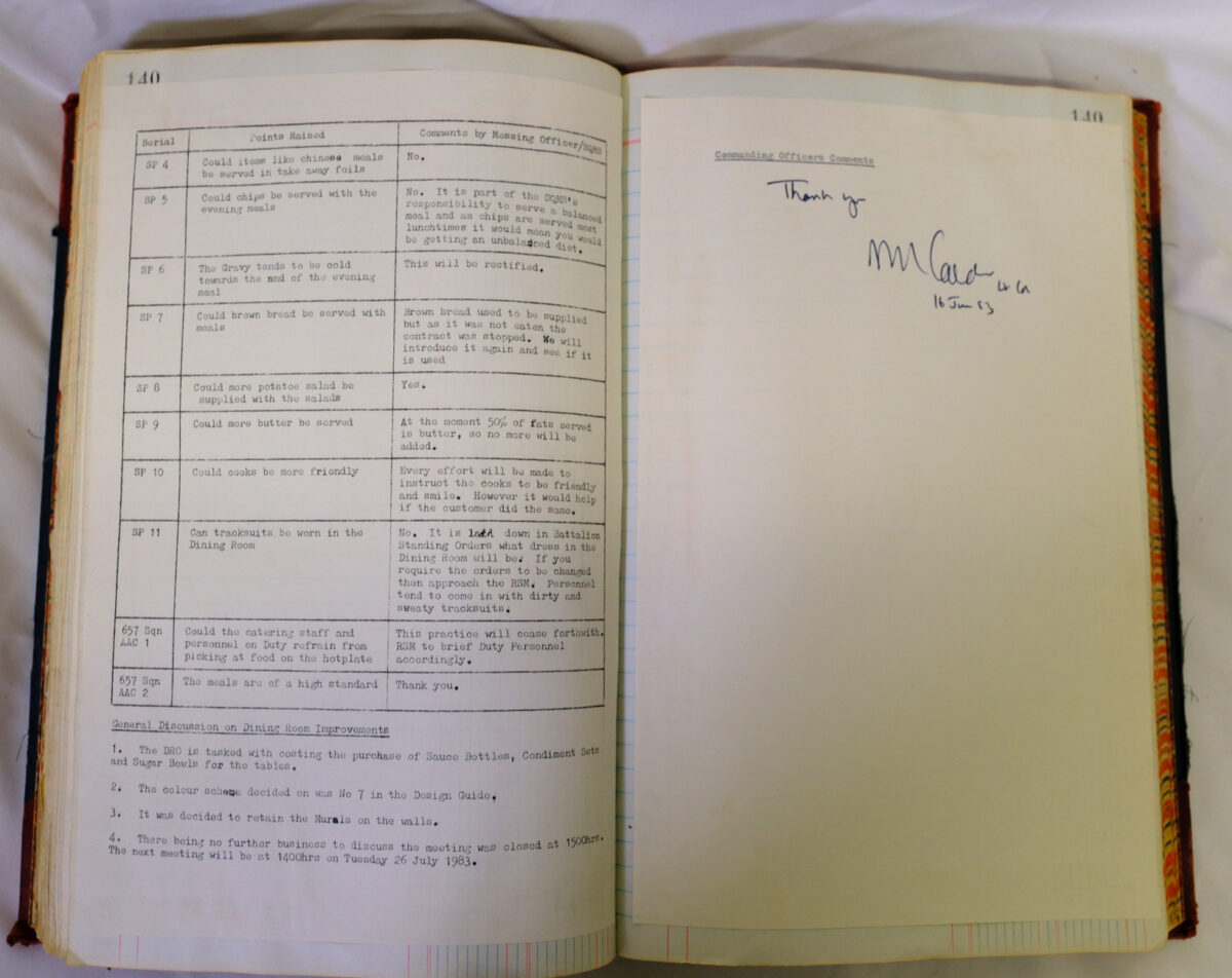 1st Battalion Royal Anglian Regiment Records Ledger March 1965 - September 1984 1st Battalion Royal Anglian Regiment Records Ledger March 1965 - September 1984