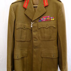 British Army Service Dress with Staff Officer red flashes on collar