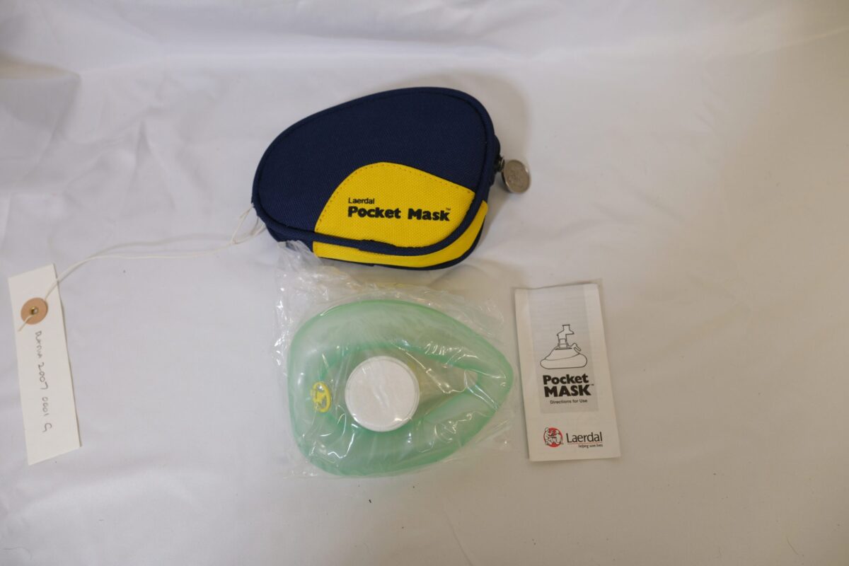 The Laerdal Pocket Mask was introduced in 1969. The Laerdal Pocket Mask was introduced in 1969.