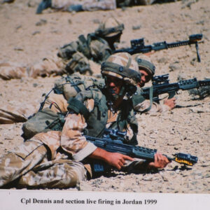 Corporal Dennis section live firing 2nd Battalion (The Poachers) Royal Anglian Regiment in Jordan in 1999 Corporal Dennis section live firing 2nd Battalion (The Poachers) Royal Anglian Regiment in Jordan in 1999