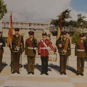 2nd Battalion Royal Anglian Regiment Regimental Colours ready for parade in Cyprus 1999 2nd Battalion Royal Anglian Regiment Regimental Colours ready for parade in Cyprus 1999