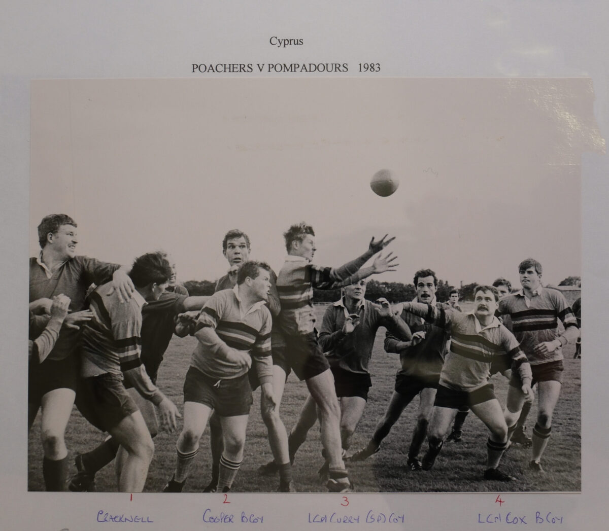 Poachers v Pompadours, Royal Anglian Regiment, rugby match in 1983. Poachers v Pompadours, Royal Anglian Regiment, rugby match in 1983.
