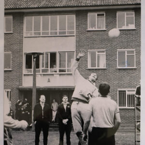 Officer Commanding A Company 2nd Battalion, Major Alan Deed, clinches the wining shot in a Volleyball final in 1983 Officer Commanding A Company 2nd Battalion, Major Alan Deed, clinches the wining shot in a Volleyball final in 1983