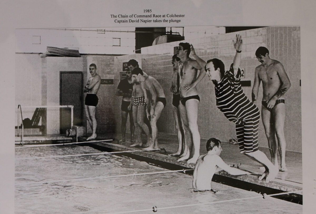 2nd Battalion, Royal Anglian Regiment, The Chain of Command Swimming Race, Colchester in 1985