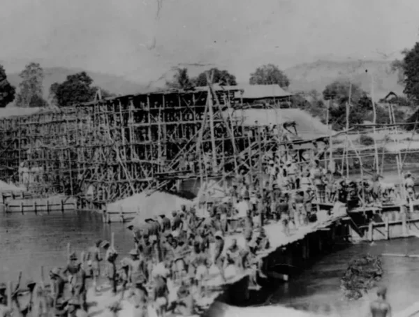 Captured members of the Royal Norfolk Regiment were forced to build a railway between Thailand and Myanmar