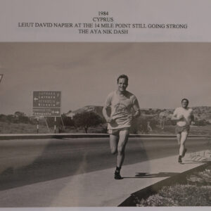 1984 Cyprus - Lt David Napier at the 13 mile point of the Aya Nik Dash 1984 Cyprus - Lt David Napier at the 13 mile point of the Aya Nik Dash