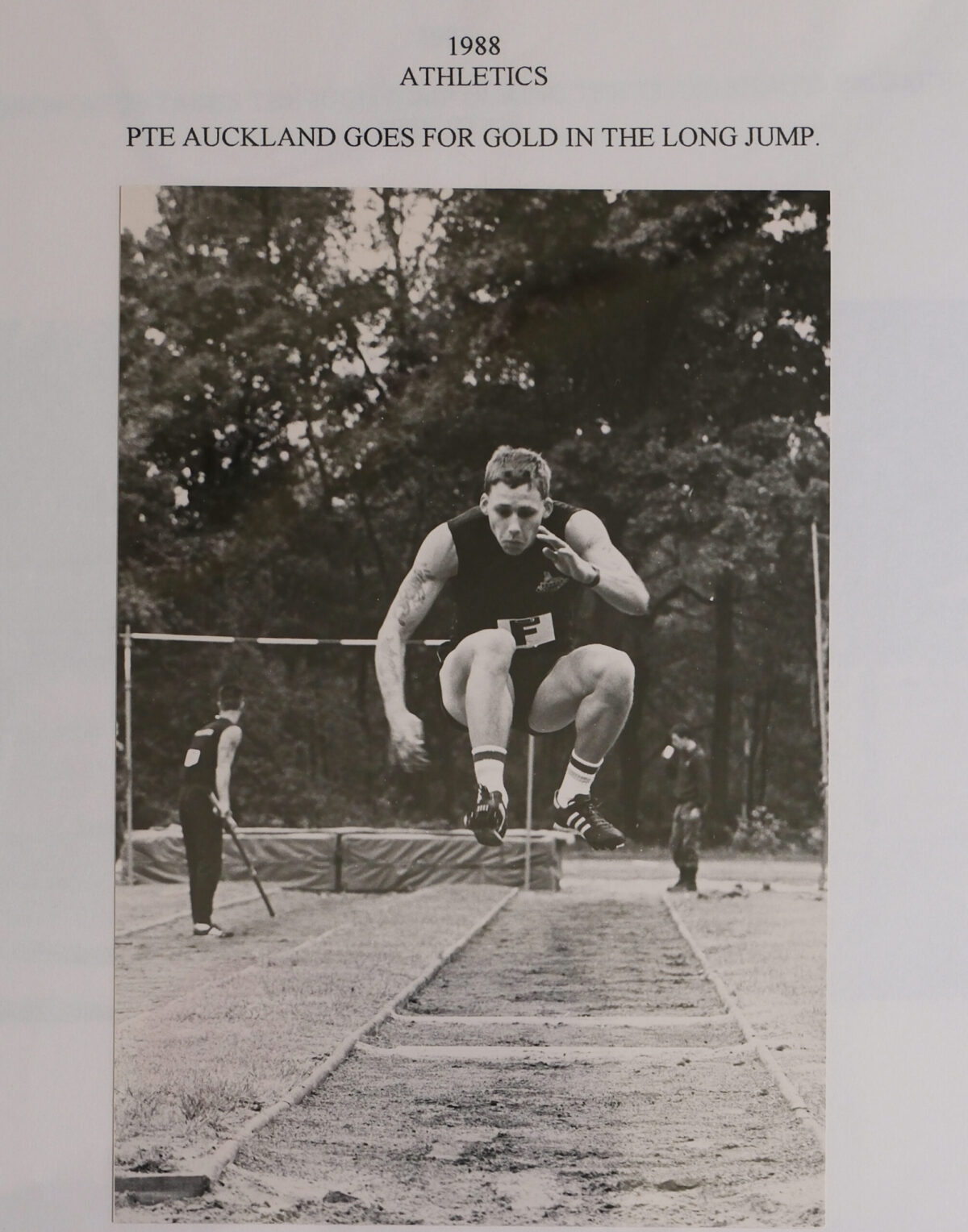 Private Auckland going for gold in the Long Jump. Private Auckland going for gold in the Long Jump.