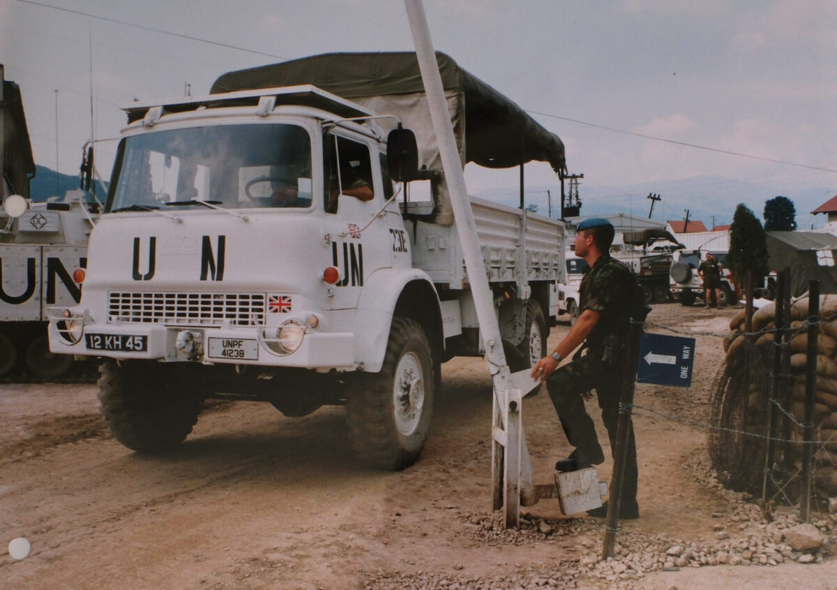 A Company, 2nd Battalion supply vehicle leaving Vitez base on its way to Jelah, Bosnia