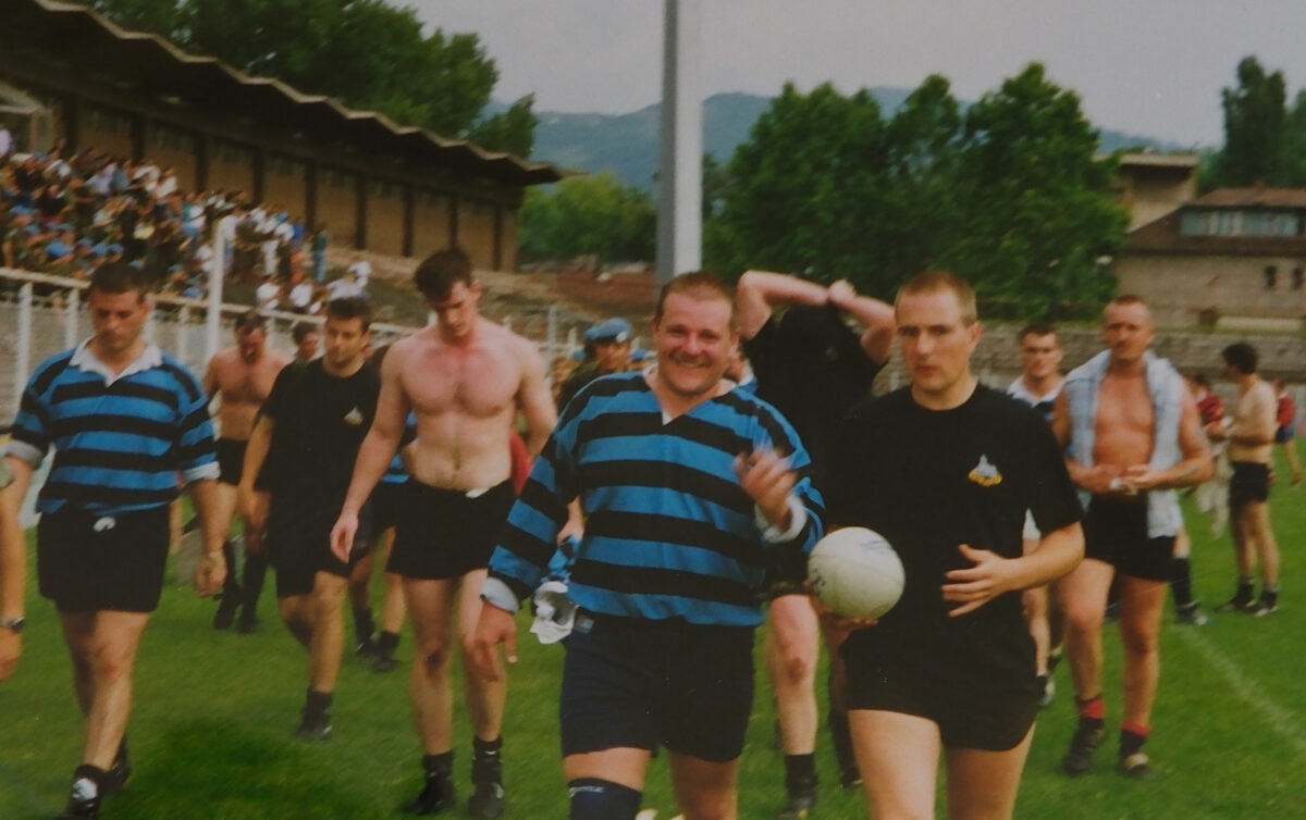 2nd Battalion at the sports stadium in Bosnia 2nd Battalion at the sports stadium in Bosnia