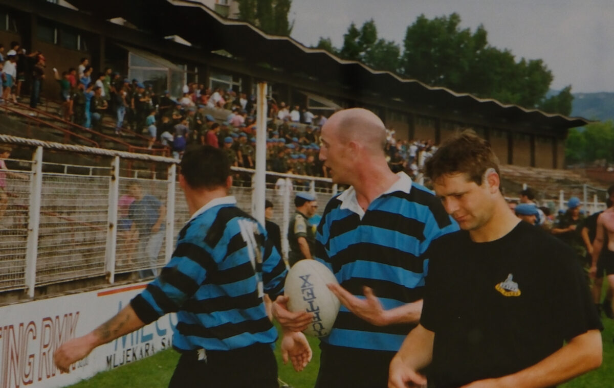 2nd Battalion at the sports stadium in Bosnia 2nd Battalion at the sports stadium in Bosnia