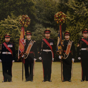 Minden Day 2003 - 1st Battalion. CSgt Taylor, Lt Steel, WO2 Ceaser, 2Lt Glover, Sgt Smith