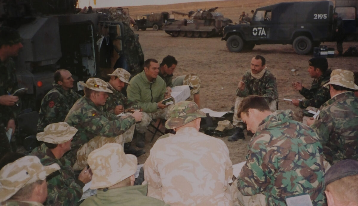 Major Richard Heap Officer Commanding A Company giving orders at BATUS Canada, year unknown. Major Richard Heap Officer Commanding A Company giving orders at BATUS Canada, year unknown.