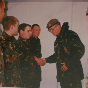 Major General Sutherall visits the 1st Battalion in 2000 Royal Anglian Regiment in Londonderry.