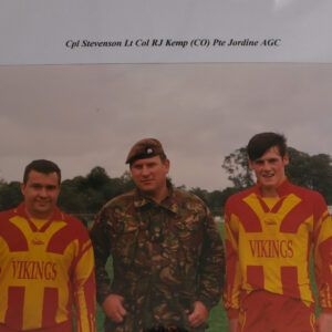 Corporal Stevenson. Lt Col Kemp and Private Jordine (AGC) Corporal Stevenson. Lt Col Kemp and Private Jordine (AGC)