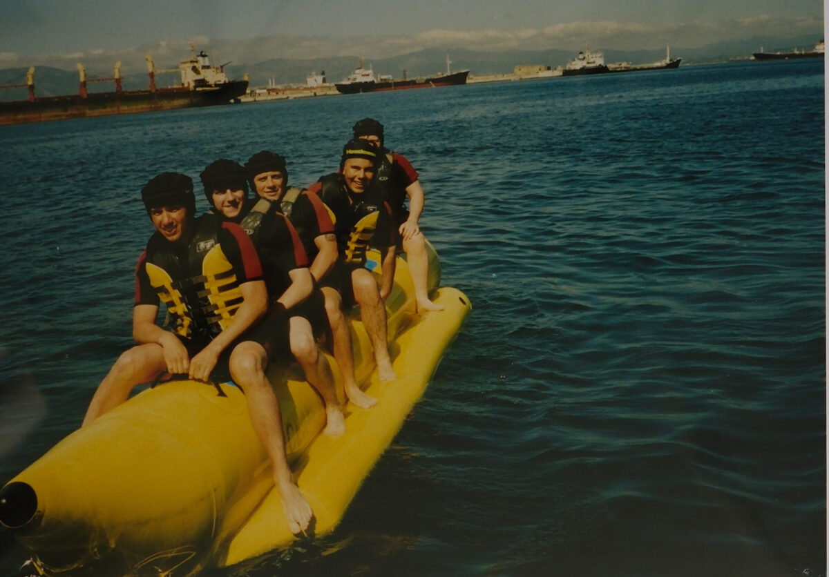 Riding a Banana Boat - Gibraltar 2000