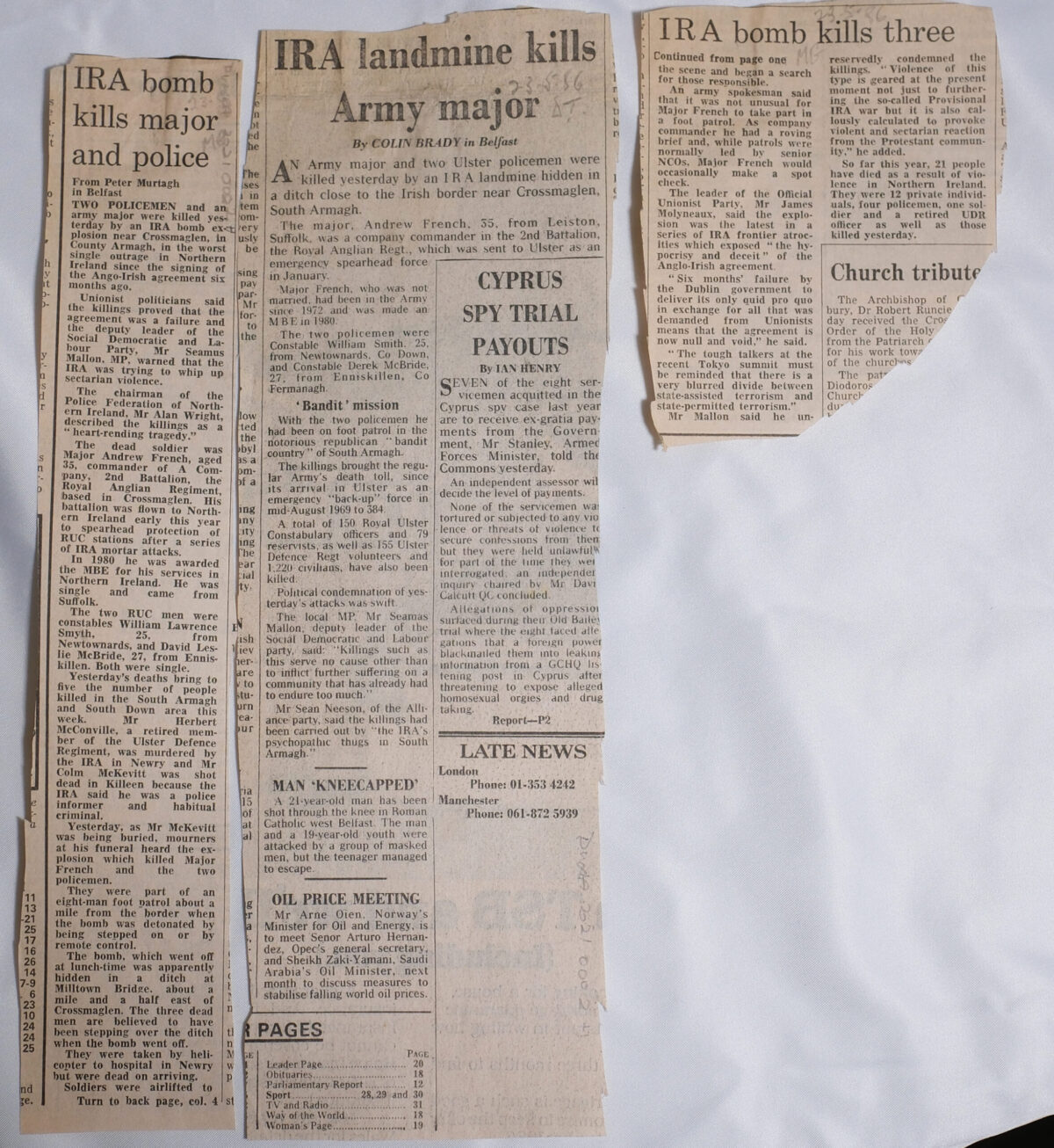 Suffolk Major killed by Mine