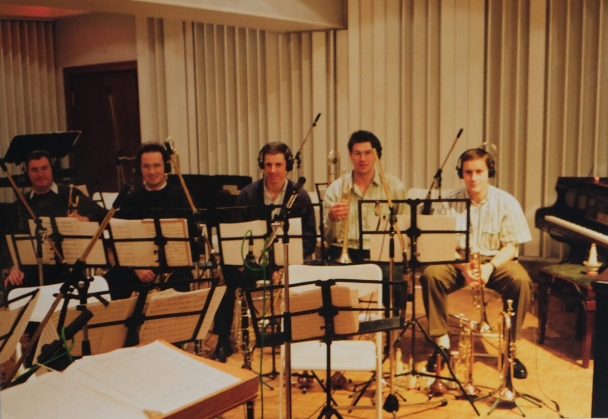 The Poachers Band in a recording studio 1993
