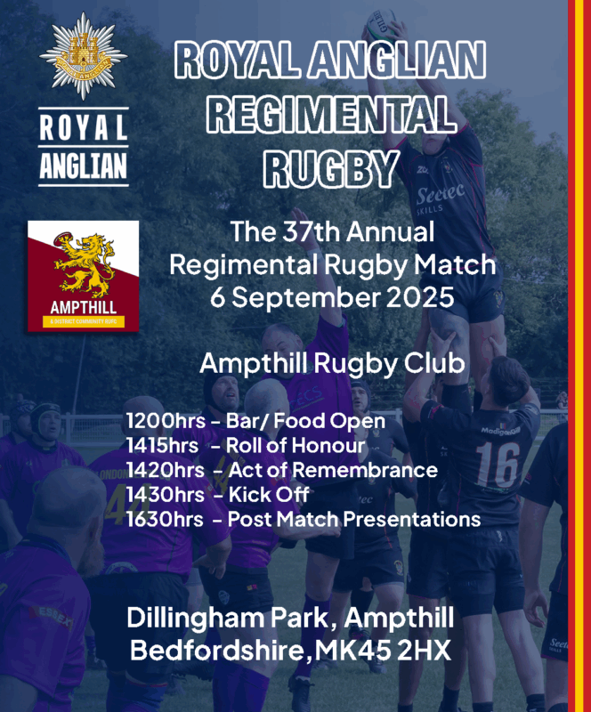 37th Royal Anglian Ruby Match poster