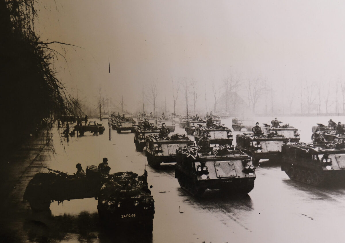 Battalion vehicles preparing to leave Battalion vehicles preparing to leave