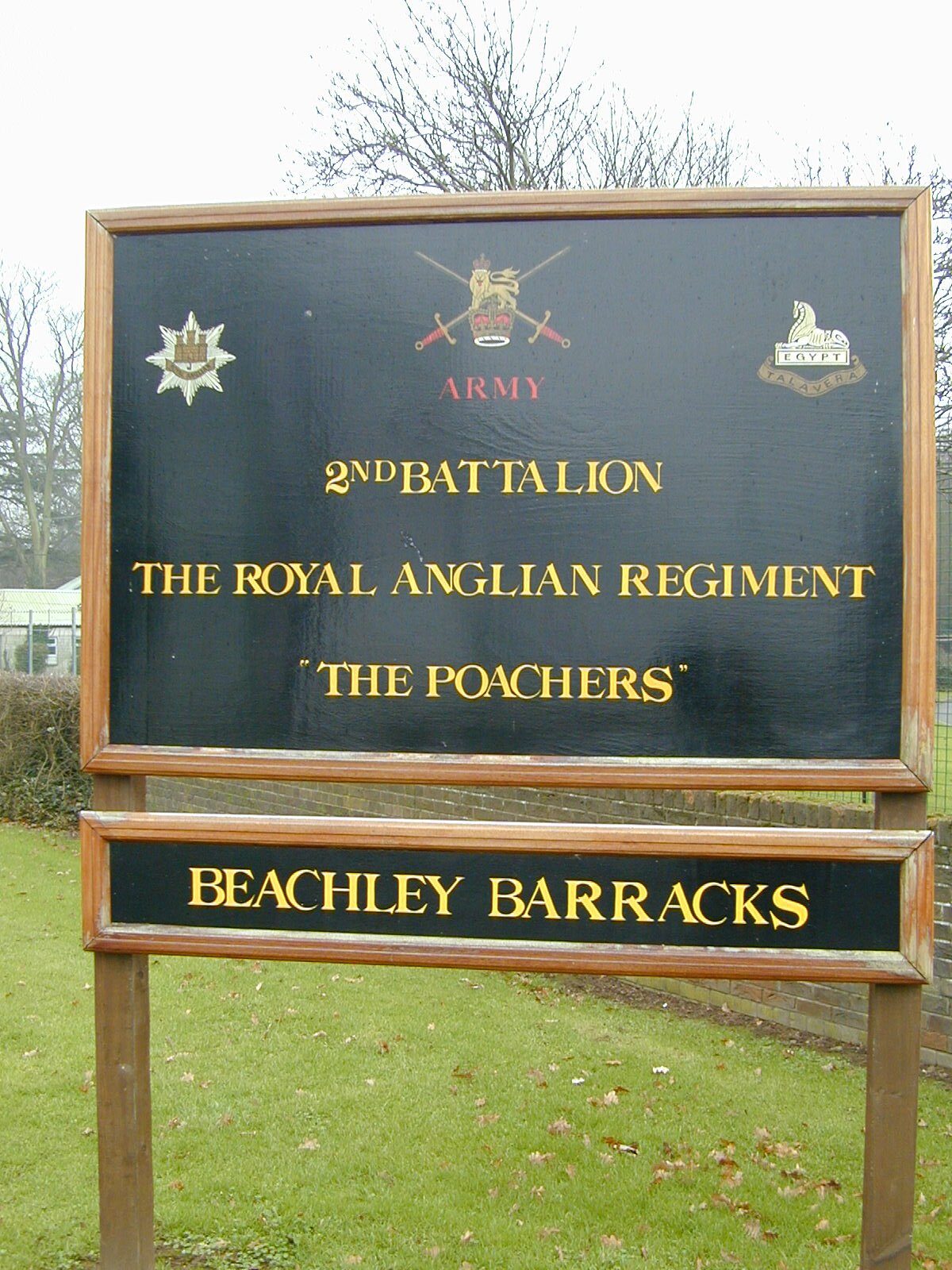 In 2001, the 2nd Battalion of the Royal Anglian Regiment was stationed at Bleachley Barracks in Chepstow. In 2001, the 2nd Battalion of the Royal Anglian Regiment was stationed at Bleachley Barracks in Chepstow.