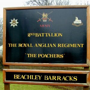 In 2001, the 2nd Battalion of the Royal Anglian Regiment was stationed at Bleachley Barracks in Chepstow. In 2001, the 2nd Battalion of the Royal Anglian Regiment was stationed at Bleachley Barracks in Chepstow.