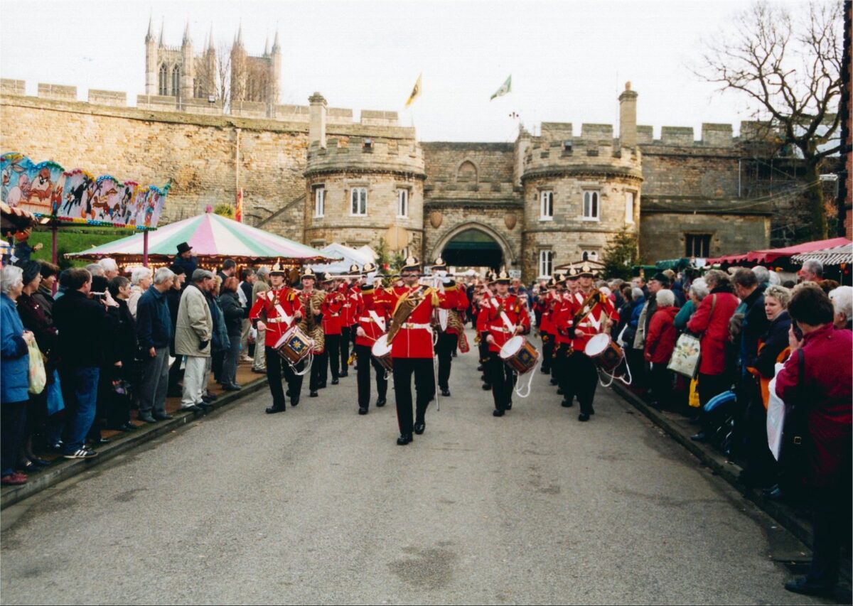 Corps of Drums, 2nd Battalion, Royal Anglian Regiment in Lincoln 2001