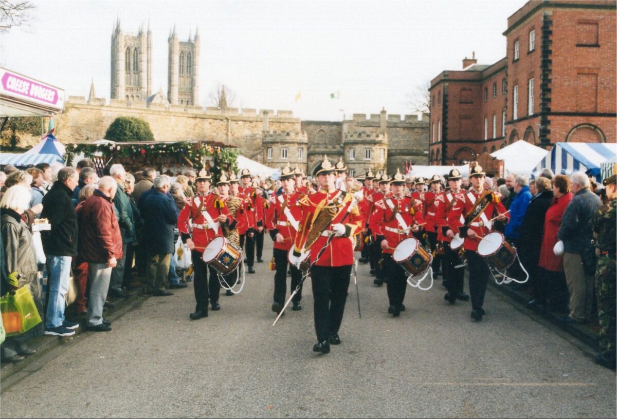 Corps of Drums, 2nd Battalion, Royal Anglian Regiment in Lincoln 2001