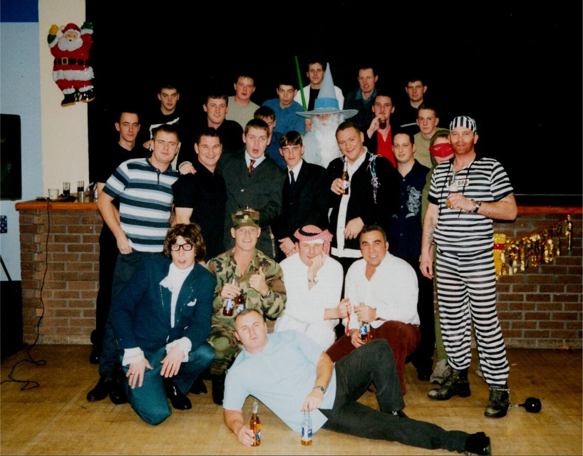 D Company 2nd Battalion Royal Anglian Regiment XMAS party in 2001.