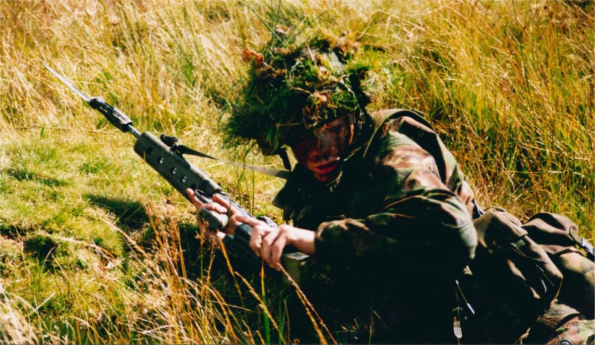 Live firing exercise with the 2nd Battalion Royal Anglian Regiment, British Army at Sennybridge in Wales in 2001. Live firing exercise with the 2nd Battalion Royal Anglian Regiment, British Army at Sennybridge in Wales in 2001.