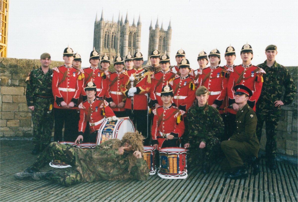 Corps of Drums, 2nd Battalion, Royal Anglian Regiment in Lincoln 2001