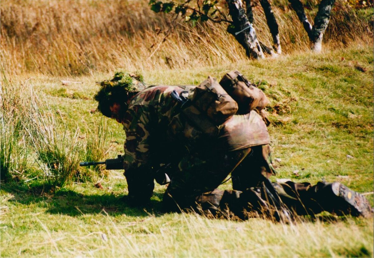 Live firing exercise with the 2nd Battalion Royal Anglian Regiment, British Army at Sennybridge in Wales in 2001. Live firing exercise with the 2nd Battalion Royal Anglian Regiment, British Army at Sennybridge in Wales in 2001.