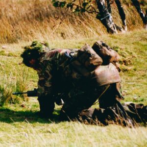 Live firing exercise with the 2nd Battalion Royal Anglian Regiment, British Army at Sennybridge in Wales in 2001.