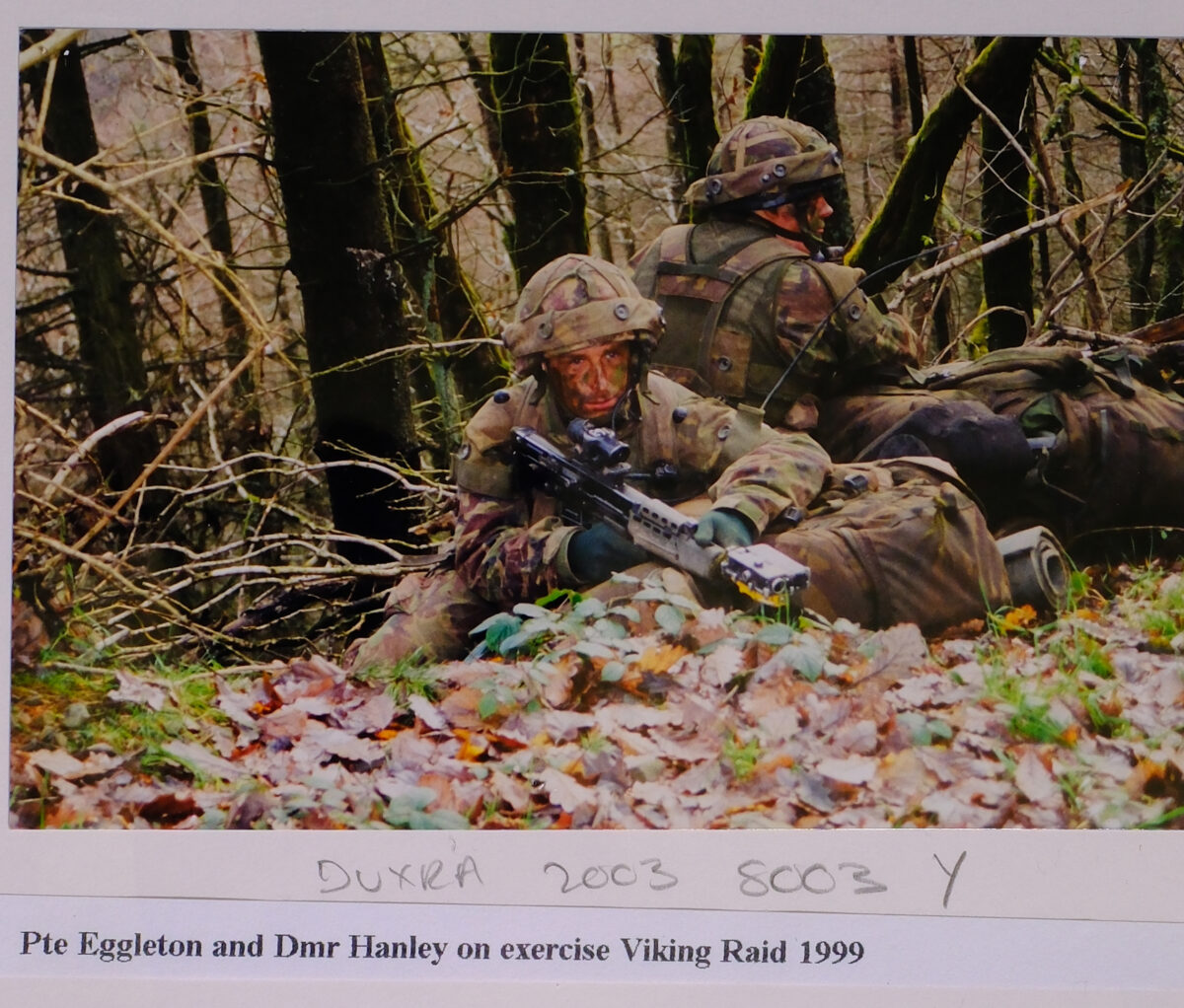 1st Battalion, Royal Anglian Regiment. Live firing with the SA80 at Sennybridge. Private Eggleton and Drummer Hanley 1999. 1st Battalion, Royal Anglian Regiment. Live firing with the SA80 at Sennybridge. Private Eggleton and Drummer Hanley 1999.