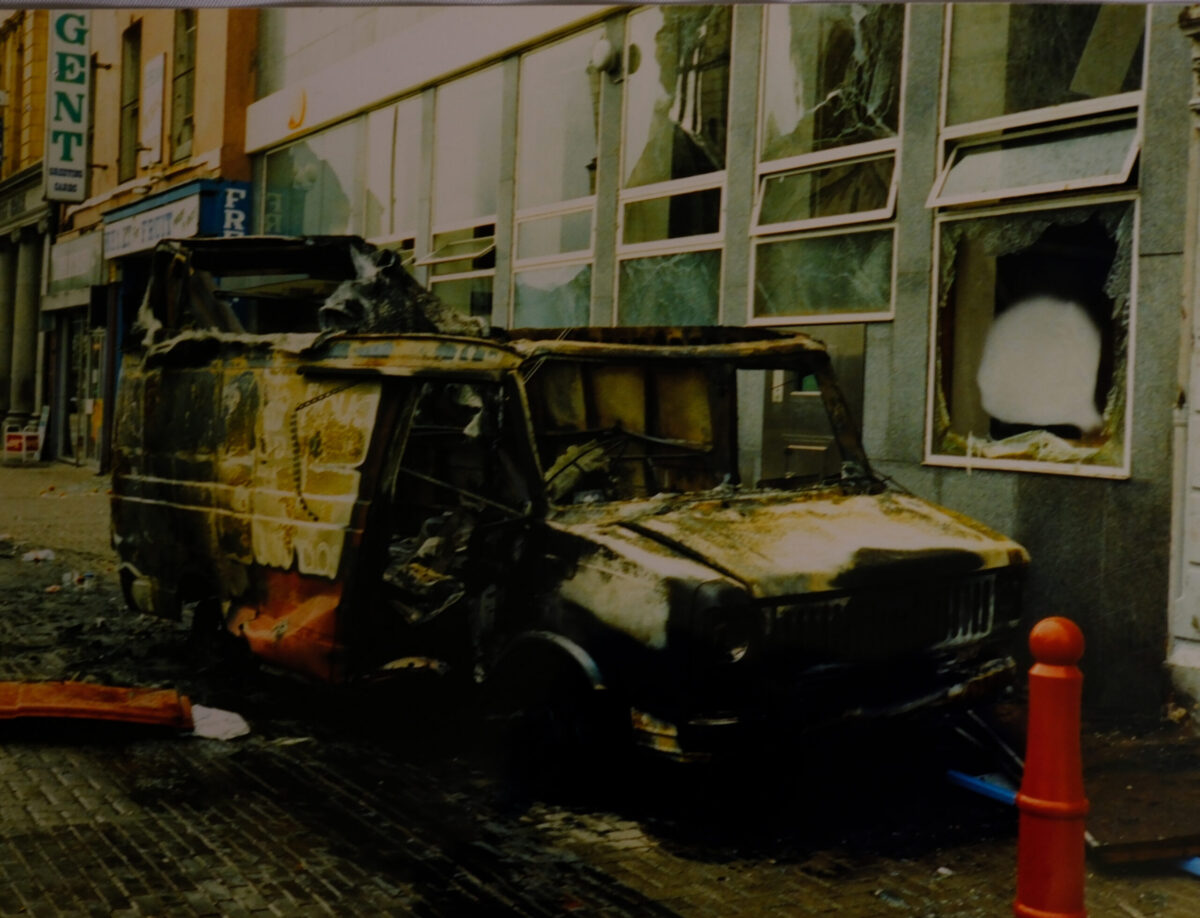 Van Bomb near the post office in Newry Van Bomb near the post office in Newry