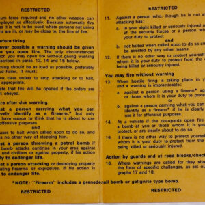 Instructions for opening fire in Northern Ireland Army Code No 70771 Instructions for opening fire in Northern Ireland Army Code No 70771