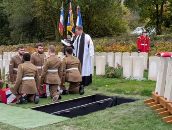 have been reburied in France with military honours. have been reburied in France with military honours.